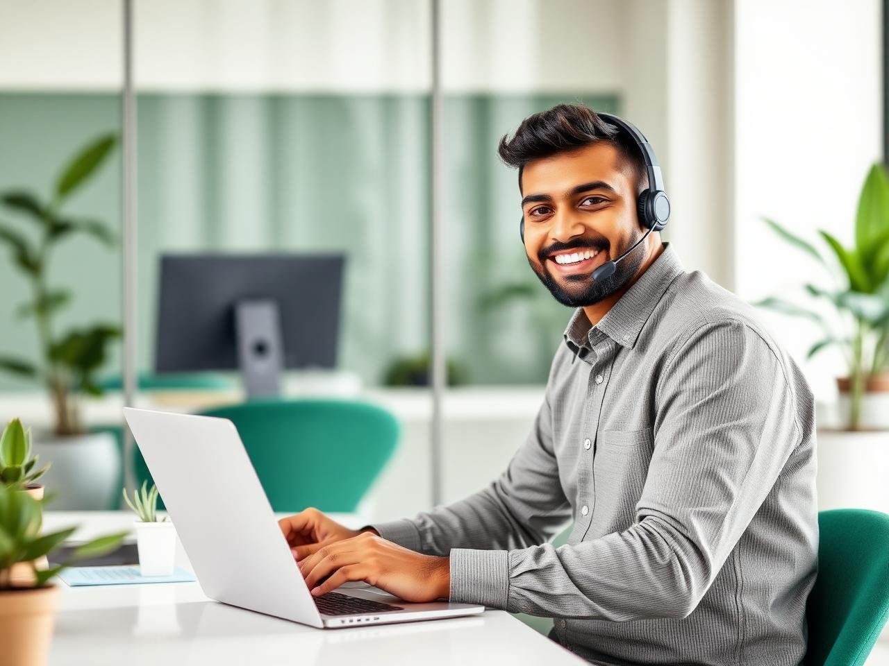 J Dot Com support agent on a call with a customer